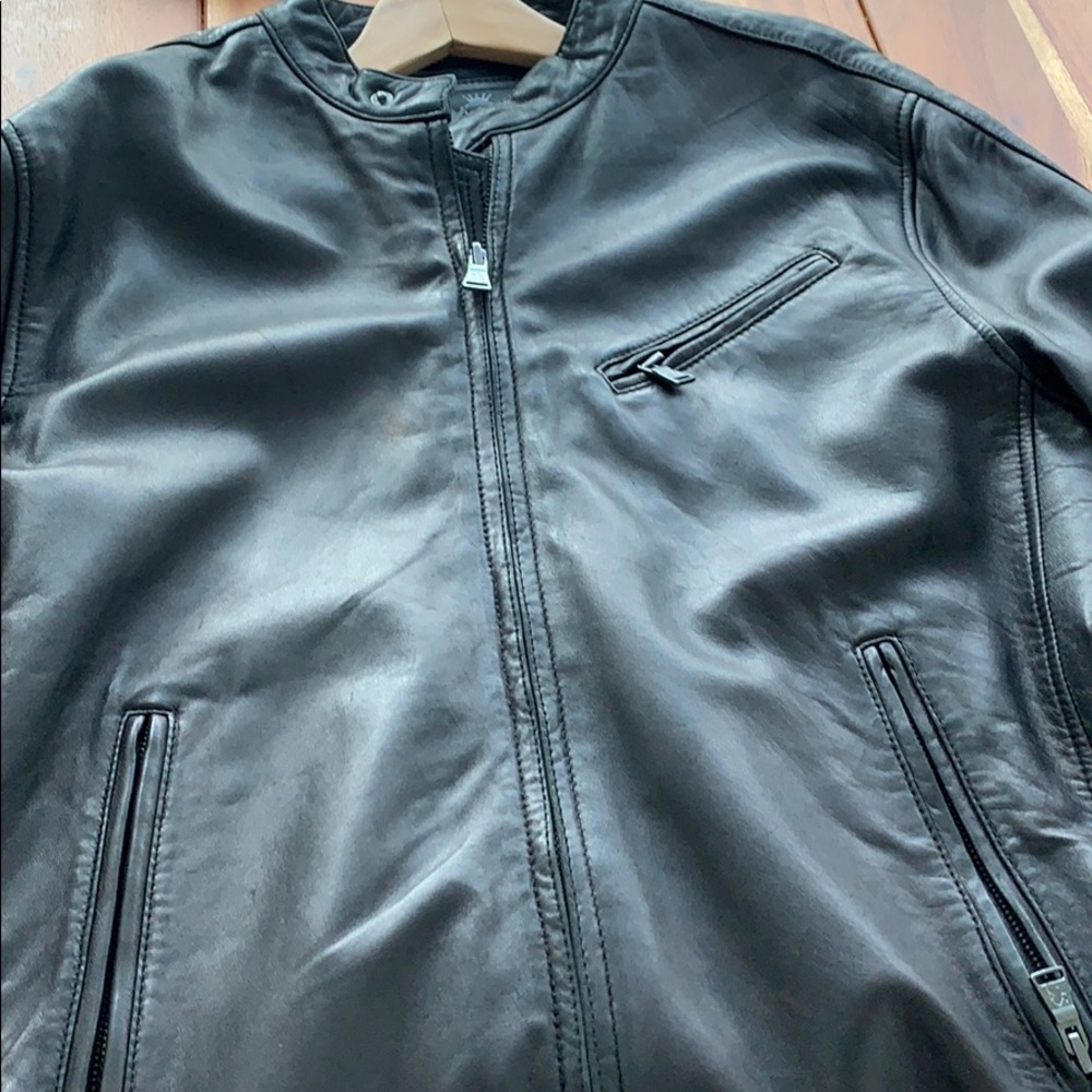 Express black leather moto jacket